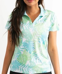 Yatta Womens Golf Shirt Polo NWT Ivy & Palms Allover Print 2 Versions