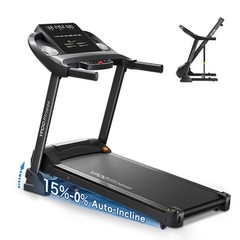 YPOO Treadmill with 0-15% Auto Foldable Treadmill for Home 8.0 MPH Treadmill