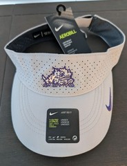 Nike Aerobill TCU Texas Horned Frogs Visor One Size Unisex NWT Purple Gray