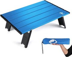 VILLEY Portable Mini Folding Beach Table Aluminum Side Table with Carry Bag NEW