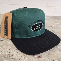 Vintage Nike Tour Golf Cap/Hat Adj Strap Green/Black Tiger Woods silhouette NWT