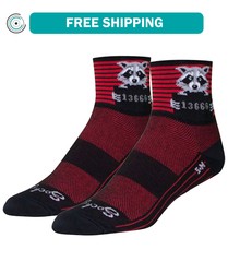 SockGuy Classic Busted Socks – 3 inch, Black/Red Stripe, Large/X-Large