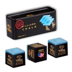 Tiger Pool cue Billiard CHALK – BLUE – pack of 3 – AUTHORIZED DEALER