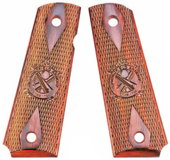 Original Springfield Armory Factory 1911 Crossed Cannon Cocobolo Grips