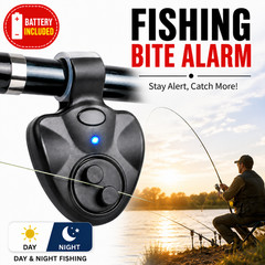 Fishing Bite Alarm Clip On Rod Electronic Sound LED Alert Day Night Fishing