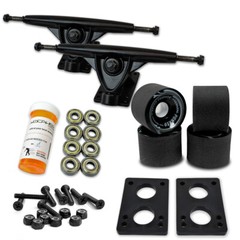 Yocaher HD7 Longboard Wheels & Truck Combo set – Black trucks (Solid Black)