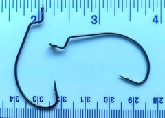 1000 Matzuo 110010 Black EWG Extra Wide Gap Worm Fishing Hooks size 1/0