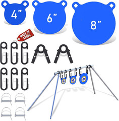 3/8» AR500 Steel Target Combo Set, 4» 6» 8» AR500 Gong Targets, Complete AR5