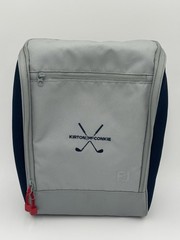 FootJoy Deluxe Golf Shoe Bag Navy/Gray Kirton McConkie Logo Travel Handle Used