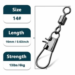 50~200Pcs Interlock Snaps Barrel Rolling Swivels Stainless Steel Cross Lock Snap