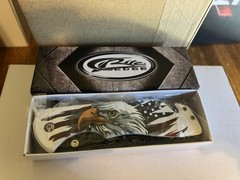 Spring-Assist Pocket Folding Rescue Knife Black Stainless Steel Blade USA Eagle