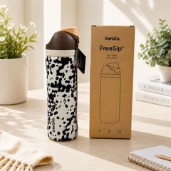 NEW IN BOX Owala Cowgirl 32oz FreeSip Water Bottle Brown Cow Print Limited
