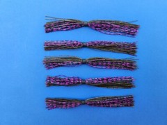5 silicone Skirt Green Pumpkin/Purple Scale 5-62D-261 Lure Spinnerbait Bass