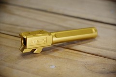 MACX GLOCK 19 (GEN 1-5) FLUTED BARREL GOLD TIN FINISH