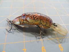 Vintage Rebel Crawfish – Brown & Tan & Orange – 3 3/4 inch