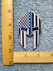 1 RARE SKULL PUNISHER BLUE LINE POLICE USA FLAG SKULL IRON ON PATCH