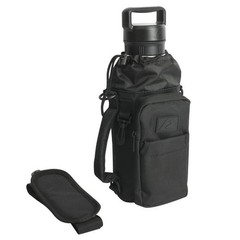 32-40 fl oz Water Bottle Sling with Shoulder Strap and Front Zipper Pocket,Black