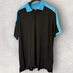 Ahead AHD Coolmax Golf Polo Blue Black Colorblock Ravines Club Mens XL Vented