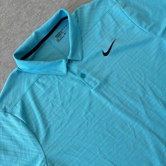 Nike Golf Dri-FIT Polo Shirt Mens XL Blue Short Sleeve Standard Fit Striped