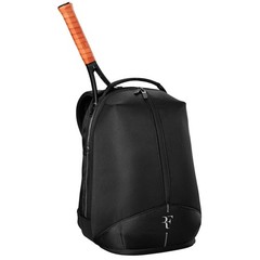 Imported RF Tennis Backpack, Black, Holds 2 Rackets
