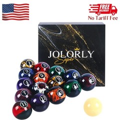 Dark Marble-Swirl Billiard Balls Set of 16, 2-1/4″ Regulation Pool Balls