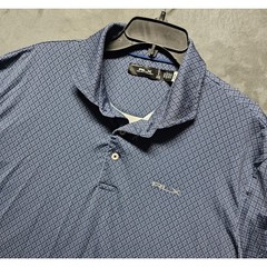 RLX Ralph Lauren Mens XL Tailored Fit Golf Polo Shirt Blue Geometric Diamond