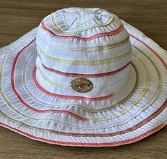 Original Panama Jack Walking Sun Hat Fabric Polyester Paper Blend Stiped RN31905