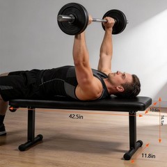 Foldable Flat Weight Bench Flat Bench Strength Training Workout Bench for Home