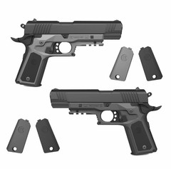 Recover Tactical Grip & Rail For Full Size 1911 Pistol w/ Panels (CC3P)