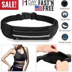Waterproof Sport Runner Waist Bag Running Jogging Belt Pouch Zip Adjustable