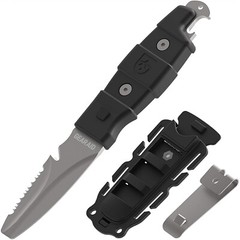 GEAR AID Akua Blunt Tip Paddle Knife with 3” Serrated Blade and Sheath, Black