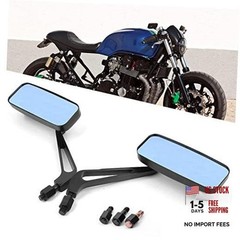 Rectangle Motorcycle Mirrors Black – Universal 8MM 10MM Rearview Mirror 01