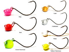 3pk Live Bait Jig Heads 1/8oz~1oz Football Swing Head Flounder Jig