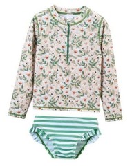 Toddler Girls Swimsuit Rash Guard Sets 2-Piece 6 Years Floral/Light Green