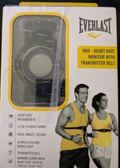 Everlast EVWHR006BK Heart Rate Monitor Black Rubber Watch w, packaging NEW