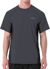 Vayager Short Sleeve Men’s Swim Shirt with Rash Guard UPF 50+ SS Quick Drying