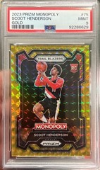 2023-24 Prizm Monopoly Scoot Henderson Rookie GOLD Prizm /49 #75 PSA 9 Mint RC