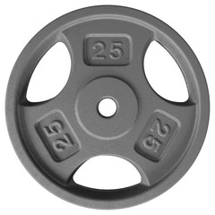 Yes4All Single Cast Iron Weight Plate with 1″ Hole & Tri-Grip Handles, 25 Pounds