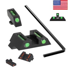 New Fiber Optic Sight Front & Rear Sights For GLOCK 17,19,22,23,26,27,33,38,39