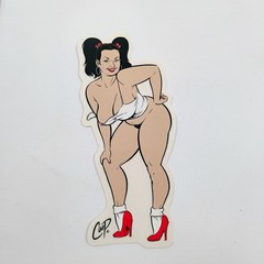 Coop Art Sexy Busty Girl Socks Sticker Decal Posterpop 1990’s Vintage Y2K 2000’s