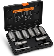 THINKWORK 1/2 Inch Drive Lug Nut Extractor Set, Large Sizes, 10pcs Wheel…