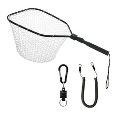 Fly Fishing Landing Net Soft Rubber Mesh Trout Net Catch and Release Net Squa…