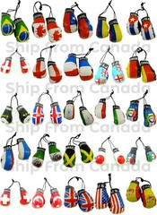 High Quality Country Flag MINI BOXING GLOVES – Rear View Mirror Gloves – New