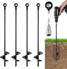 18» Heavy Duty Ground Anchors Screw-In Earth Stakes for Sheds Tents Carports