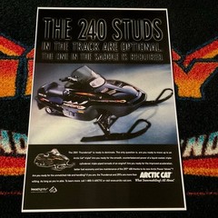 🏁 ‘01 ARCTIC CAT THUNDERCAT 1000 Snowmobile Poster Vintage sled (STUDS.) ⚫️🟠⚫️