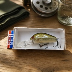 Vintage Rebel Lure Deep Humpback D2576 Humpy Rattles Crankbait Naturalized Bass