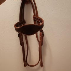 Brown Leather Western Horse Halter w/ Tooled Buckle Personalized SNJR 2014