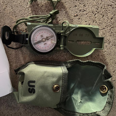 Cammenga Model 3h Tritium Lensatic Compass Olive Drab US Military Issue Pouch