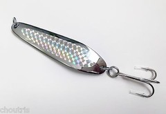 Krocodile Spoon Casting 5oz Holographic Laser Fishing Lure Treble Hook – Silver