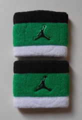 Nike Jordan Jumpman Wristbands Terry Black/Lucky Green/White/Black One Pair